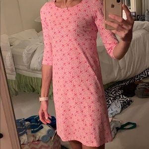 Katherine Way hot pink patterned 3/4 sleeve dress